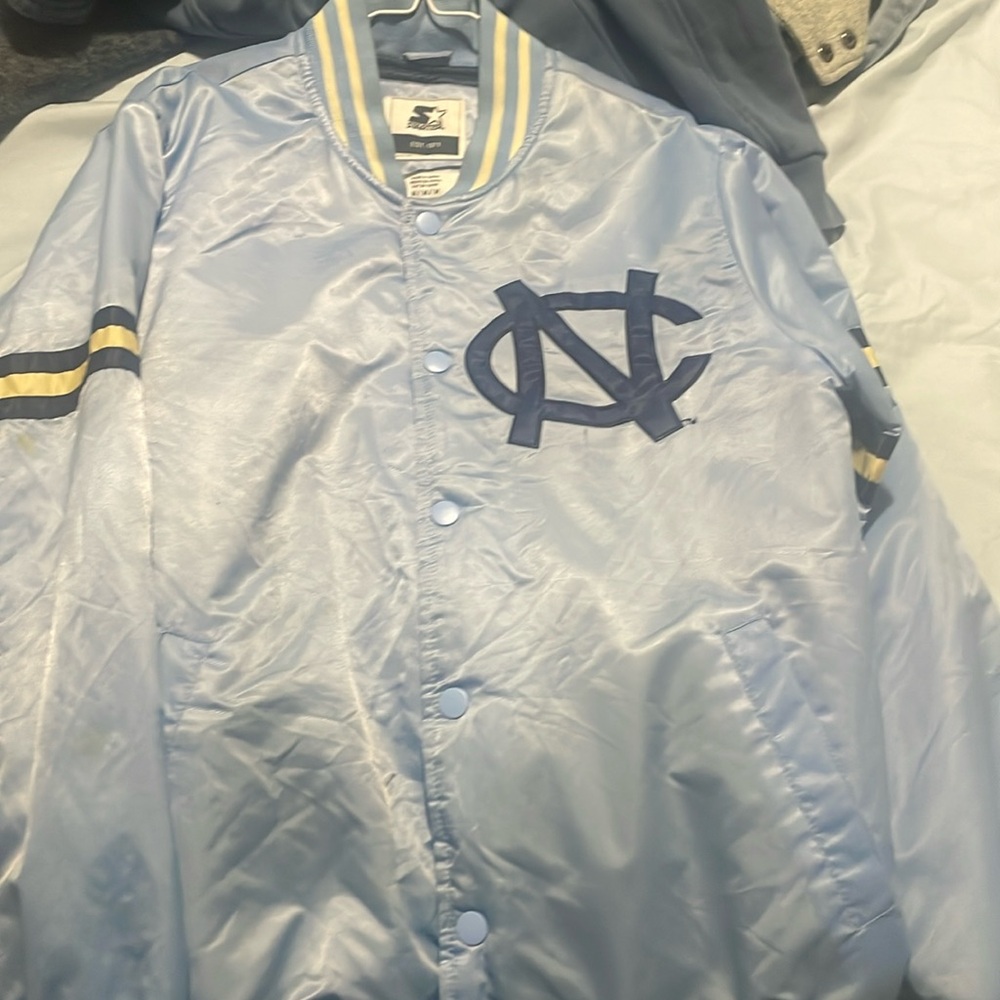 Vintage UNC Tarheels jacket, Medium, Carolina blue, navy blue and off white.